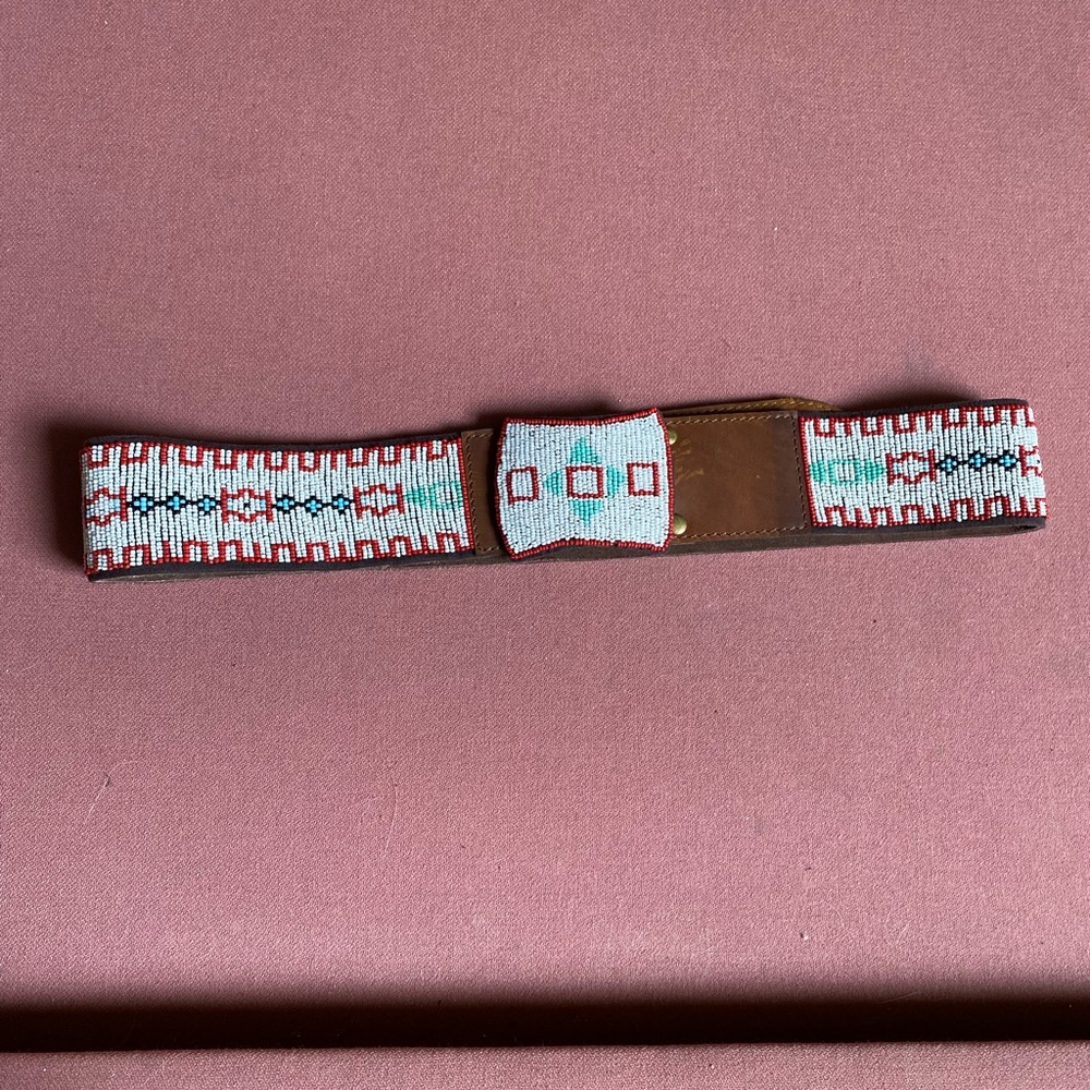New Cowgirl Tasha Polizzi beaded & leather belt